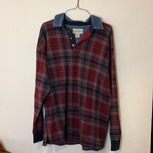 Denim Flannel Long Sleeve Western Shirt